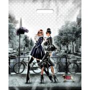 Пакет ПЭ с вырубной ручкой 38х47+6см (60) (Подружки) ламинированный Интерпак (х50/500)