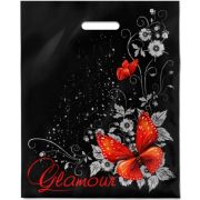 Пакет ПЭ с вырубной ручкой 38х47+6см (60) (Гламур) ламинированный Интерпак (х50/500)