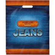 Пакет ПЭ с вырубной ручкой 38х47+6см (60) (Индиго) ламинированный Интерпак (х50/500)