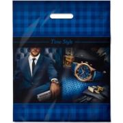 Пакет ПЭ с вырубной ручкой 38x47+6см (60) (Тайм стиль) ламинированный Интерпак (х50/500)