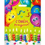 Пакет ПЭ с вырубной ручкой 38х47+6см (60) (Счастливый день) ламинированный Интерпак (х50/500)