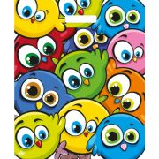 Пакет ПЭ с вырубной ручкой 38х45+6см (60) (Забавные птички) Глянцевый Тико (х50/500)