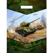 Пакет ПЭ с вырубной ручкой 31х40см (60) (Танк-легенда) ламинированный Тико (х50/500)