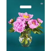 Пакет ПЭ с вырубной ручкой 31х40см (60) (Любимые пионы) ламинированный Тико (х50/500)