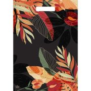 Пакет ПЭ с вырубной ручкой 31.5х43см (50) (Грэй Глосс Листья) ламинированный Тико (х50/500)