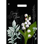 Пакет ПЭ с вырубной ручкой 31.5х43см (50) (Грэй Глосс Ландыш) ламинированный Тико (х50/500)