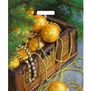 Пакет ПЭ с вырубной ручкой 38х45+3см (60) (Новогодние сокровища) НГ, глянцевый Артпласт (х25/500)