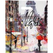 Пакет ПЭ с вырубной ручкой 38х45+3см (50) (Дождь в Париже) Артпласт (х50/500)