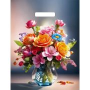 Пакет с вырубной ручкой 31x40см (60) (Цветочный коктейль) Глянцевый Артпласт (х50/1000)