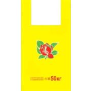 Пакет ПЭ типа «майка» 30+16х55см (22) ПНД (Пион на желтом) Артпласт (х50/1000)