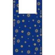 Пакет ПЭ типа «майка» 36+18х60см (14) «Звезды» (Синий) Артпласт (х50/1500)