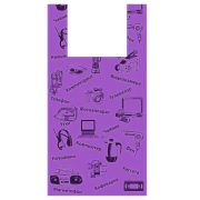 Пакет ПЭ типа «майка» 36+20х56см (12) «Электроника» (фиолет.) Артпласт (х50/1500)