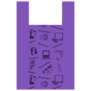 Пакет ПЭ типа «майка» 43+20х64см (16) «Электроника» (фиолет.) Артпласт (х50/1200)