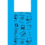 Пакет ПЭ типа «майка» 43+20х69см (16) «Электроника» (Синий) Артпласт (х50/1000)