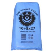 Пакет фасовочный ПНД 10+8х27см (8) В пластах «WWW» (Синий) (арт80060) (х1/10) [упаковка]