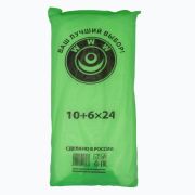 Пакет фасовочный ПНД 10+6x24см (8) в пластах WWW зеленый арт80050 (х1/10) [упаковка]