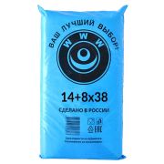 Пакет фасовочный ПНД 14+8х38см (7) В пластах «WWW» (Синий) (арт70070) (х1/10) [упаковка]