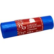 Мешки мусорные ПНД 120л (20) С завязкой в рулонах (по 10 шт) (голубой) Оптимум (х1/36) [упаковка]