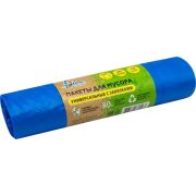 Мешки мусорные ПНД 35л 50x60см (12) С завязкой в рулонах (по 15 шт) (голубые) Идеал (х1/70) [упаковка]