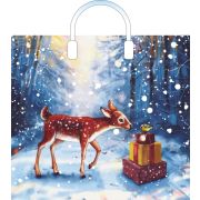 Пакет ПЭ с пластмассовыми ручками 38х34+3см (90) (Новогодняя тропа) НГ Артпласт (х10/150)