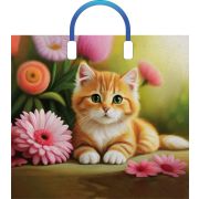 Пакет ПЭ с пластмассовыми ручками 38х34+3см (90) (Рыжий котенок) Артпласт (х10/150)