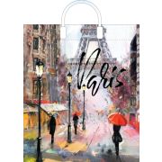 Пакет ПЭ с пластмассовыми ручками 38х45+3см (90) (Дождь в Париже) Артпласт (х10/150)