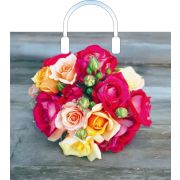 Пакет ПЭ с пластмассовыми ручками 38x34+3см (90) (Волшебный букет) Артпласт (х10/150)