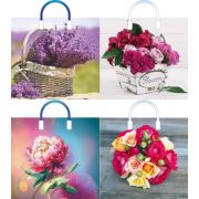 Пакет ПЭ с пластмассовыми ручками 38х34+3см (90) (Цветы ассорти) Артпласт (х10/200)