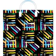 Пакет ПЭ с пластмассовыми ручками 38x34+3см (90) Цветные линии Артпласт (х10/150)