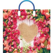 Пакет ПЭ с пластмассовыми ручками 38x34+3см (90) Кустовые розы Артпласт (х10/150)