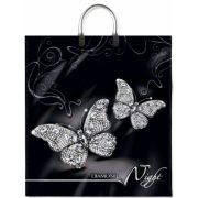 Пакет ПЭ с пластмассовыми ручками 40х44+10см (100) (Бриллиантовая ночь) ламинированный Интерпак (х10/100)