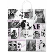 Пакет ПЭ с пластмассовыми ручками 40х44+10см (100) (Стилист) ламинированный Интерпак (х10/100)