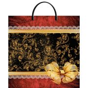 Пакет ПЭ с пластмассовыми ручками 35+10х36+10см (Секрет новый) ламинированный многослойные (х1/10)