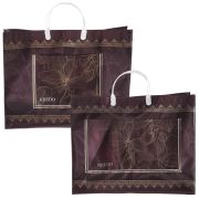 Пакет ПЭ с пластмассовыми ручками 34+10x39+10см Кредо ламинированный, многослойный с карманами (х10/50)