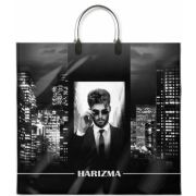 Пакет ПЭ с пластмассовыми ручками 38х35+10см (90) (Харизма) ламинированный Интерпак (х10/100)