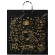 Пакет ПЭ с пластмассовыми ручками 40х44+10см (100) (Кофейня) Интерпак (х10/100)