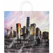 Пакет ПЭ с пластмассовыми ручками 38х35+10см (90) (Сити) ламинированный Интерпак (х10/100)