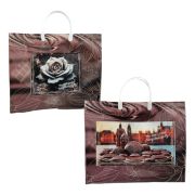 Пакет ПЭ с пластмассовыми ручками 34+10x39+10см Смак ламинированный, многослойный с карманами (х10/50)