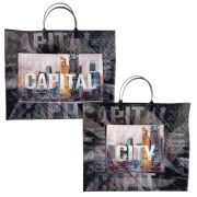 Пакет ПЭ с пластмассовыми ручками 34+10x39+10см Столица ламинированный, многослойный с карманами (х10/50)