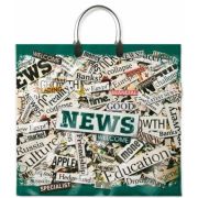 Пакет ПЭ с пластмассовыми ручками 37х34+6см (80) (Новости) Интерпак (х10/100)