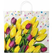 Пакет ПЭ с пластмассовыми ручками 38х35+10см (90) (Ля Фам) ламинированный Интерпак (х10/100)