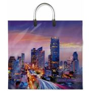 Пакет ПЭ с пластмассовыми ручками 37x34+6см (80) Пульс города Интерпак (х10/100)