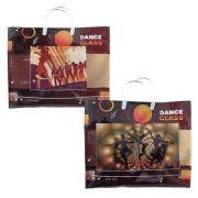 Пакет ПЭ с пластмассовыми ручками 34+10x39+10см Денц ламинированный, многослойный с карманами (х10/50)