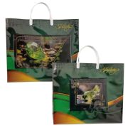 Пакет ПЭ с пластмассовыми ручками 34+10x37+10см Инфинити ламинированный, многослойный с карманами (х10/50)