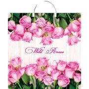 Пакет ПЭ с пластмассовыми ручками 40х44+5см (100) (Дикие розы) Тико (х10/100)