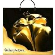 Пакет ПЭ с пластмассовыми ручками 38х34+3см (90) (Золотой цветок) Артпласт (х10/150)