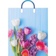 Пакет ПЭ с пластмассовыми ручками 38х45+3см (90) (Цветочный уют) (х10/150)