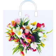 Пакет ПЭ с пластмассовыми ручками 38х34+3см (90) (Весенний вальс) Глянцевый Артпласт (х10/150)