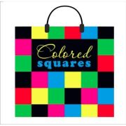 Пакет ПЭ с пластмассовыми ручками 40x36+4см (110) Разноцветные квадраты Артпласт (х10/150)