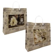 Пакет ПЭ с пластмассовыми ручками 34+10x39+10см Фаворит ламинированный, многослойный с карманами (х10/50)